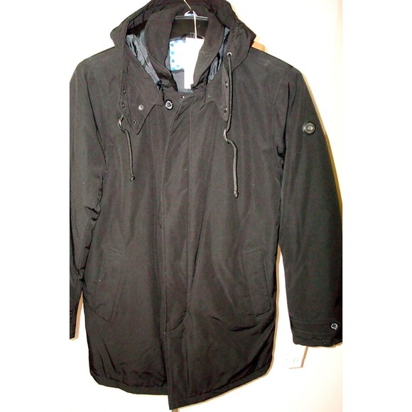 New NWT Mens M $300 Ben Sherman London Down Blend Coat Removable Hood Black Warm - Picture 10 of 14
